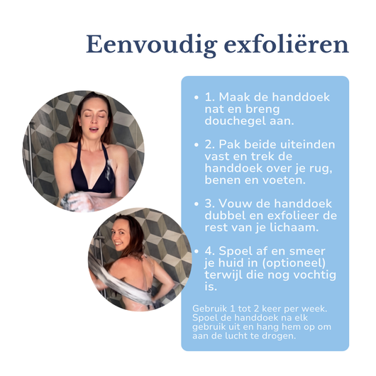 Blissy™ Exfoliërende Antibacteriële Douchehanddoek